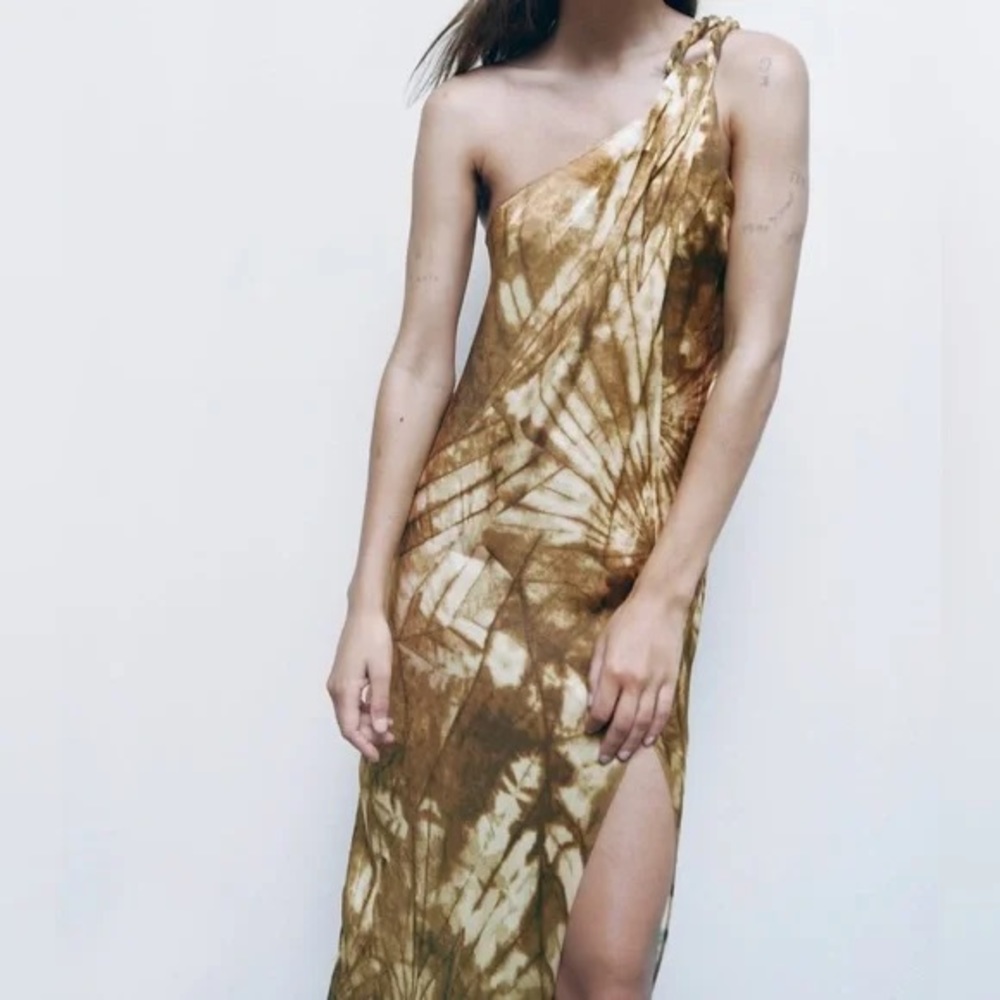 New $119 Zara Asymmetric Khaki Dress Limited Edition 3272/166 XS Small Large XL - Picture 6 of 15